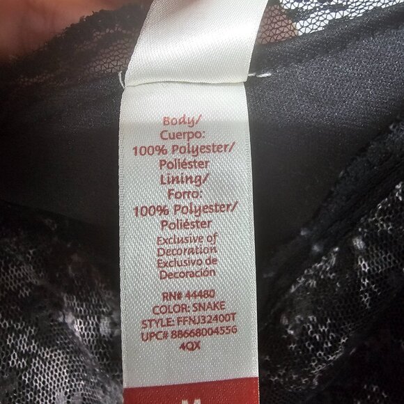 Y2K Babydoll Tank Black Snakeskin Mesh Lace Goth Fairy Whimsigoth M - Picture 8 of 10